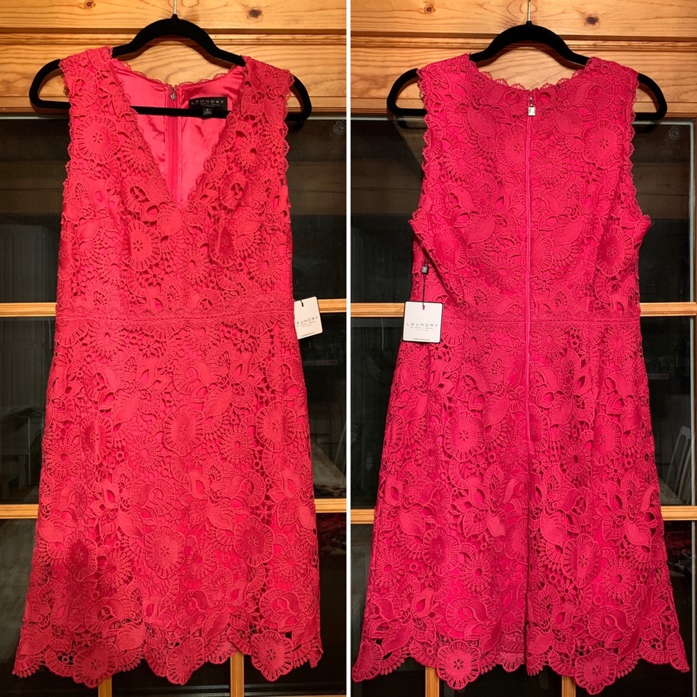 Laundry By Shelli Segal Scalloped Lace Dress